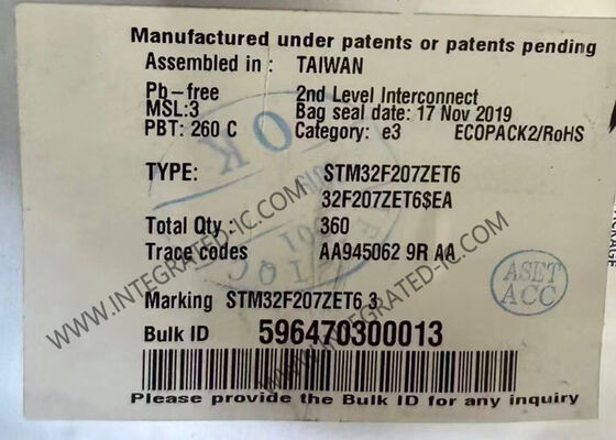 STM32F207ZET6 32 bit ARM Microcontroller MCU với tốc độ 120MHz trong gói 144-LQFP