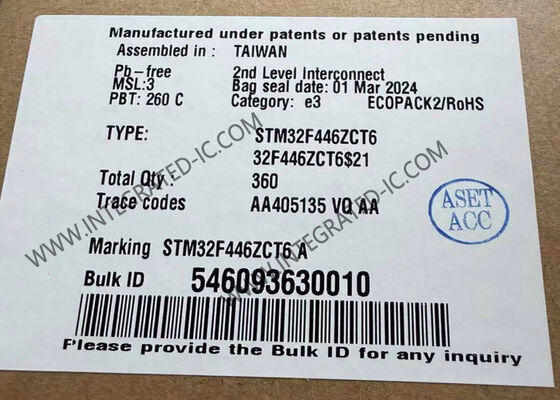 STM32F446ZCT6 Microcontroller MCU 3.3V với 128K x 8 RAM trong gói 144-LQFP