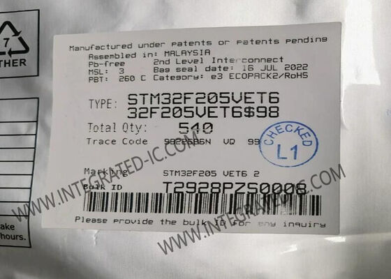 Vi điều khiển STM32F205VET6 MCU 32-Bit Lõi đơn với 120 MHz và DMA 16 luồng